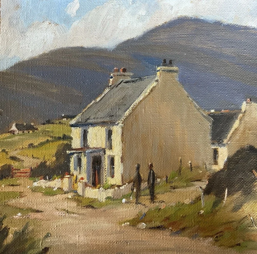 Late afternoon chat. Oil on canvas board 29x29cms £100.00 PatriciaTurner.JPG