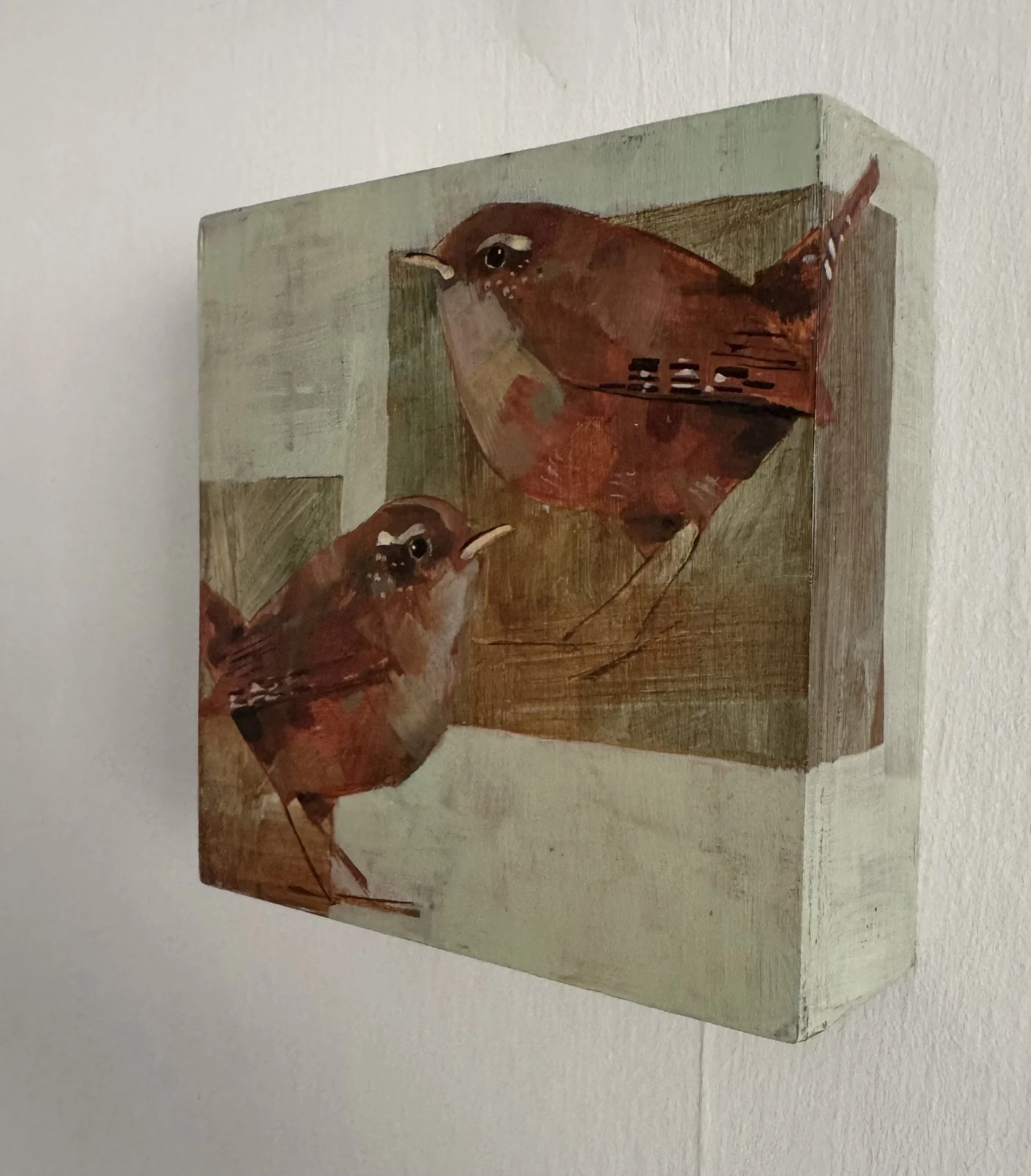 Christopher Rainham Two Wrens on wall.jpg