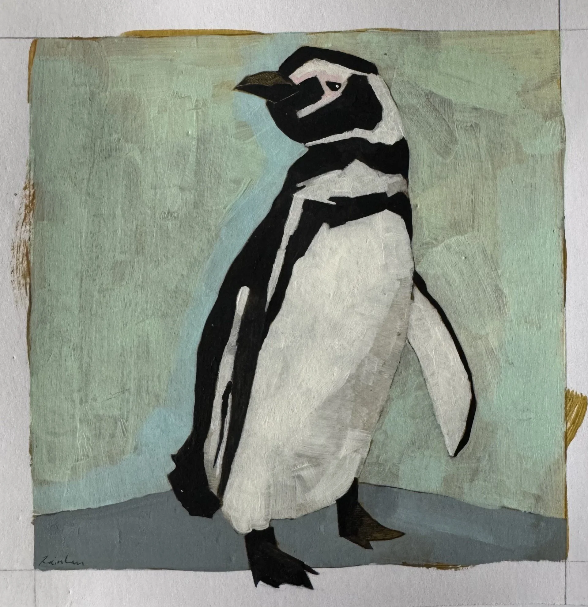 Magellanic penguin 12.5x12.5cm acrylic on 300gsm paper £50.jpg