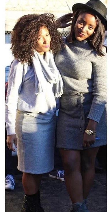 Gray monochromatic looks created for clients and modeled during my Thrift Brunch last October.