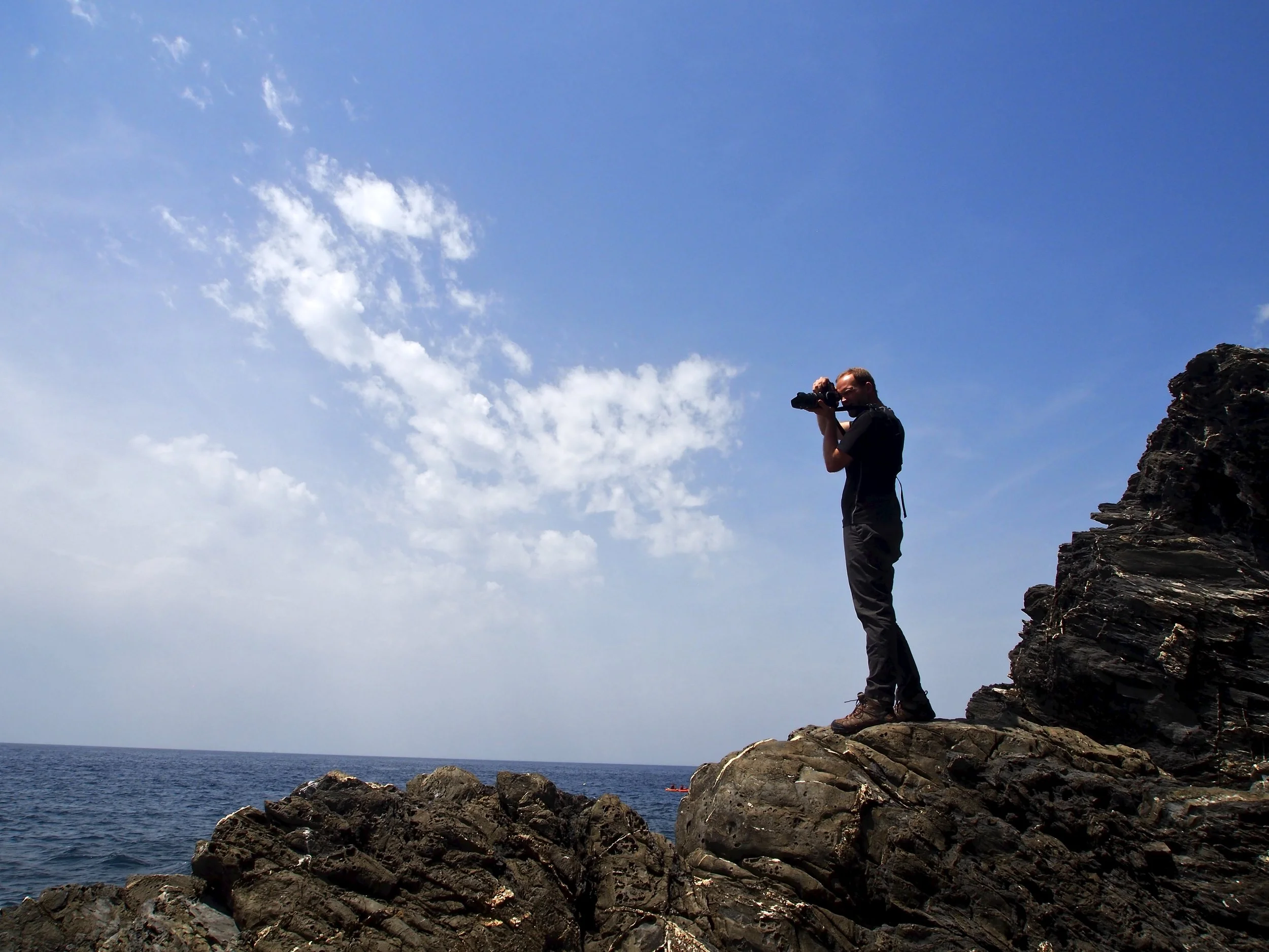 Shooting on the ocean in Cinque Terre.