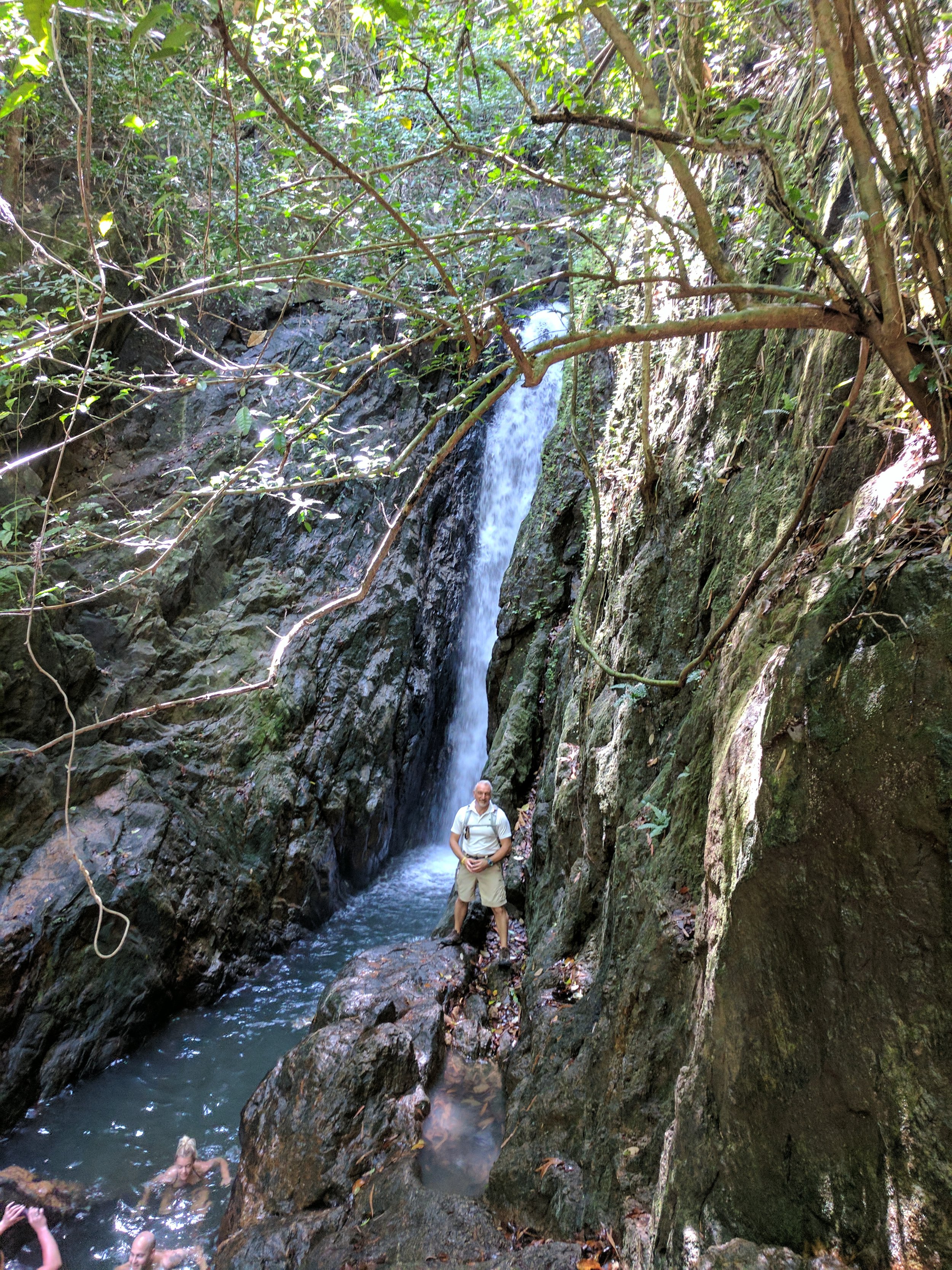 Our last day in Phuket, we strayed from the typical tourist path, as we so often do, and hiked up to a local waterfall. 