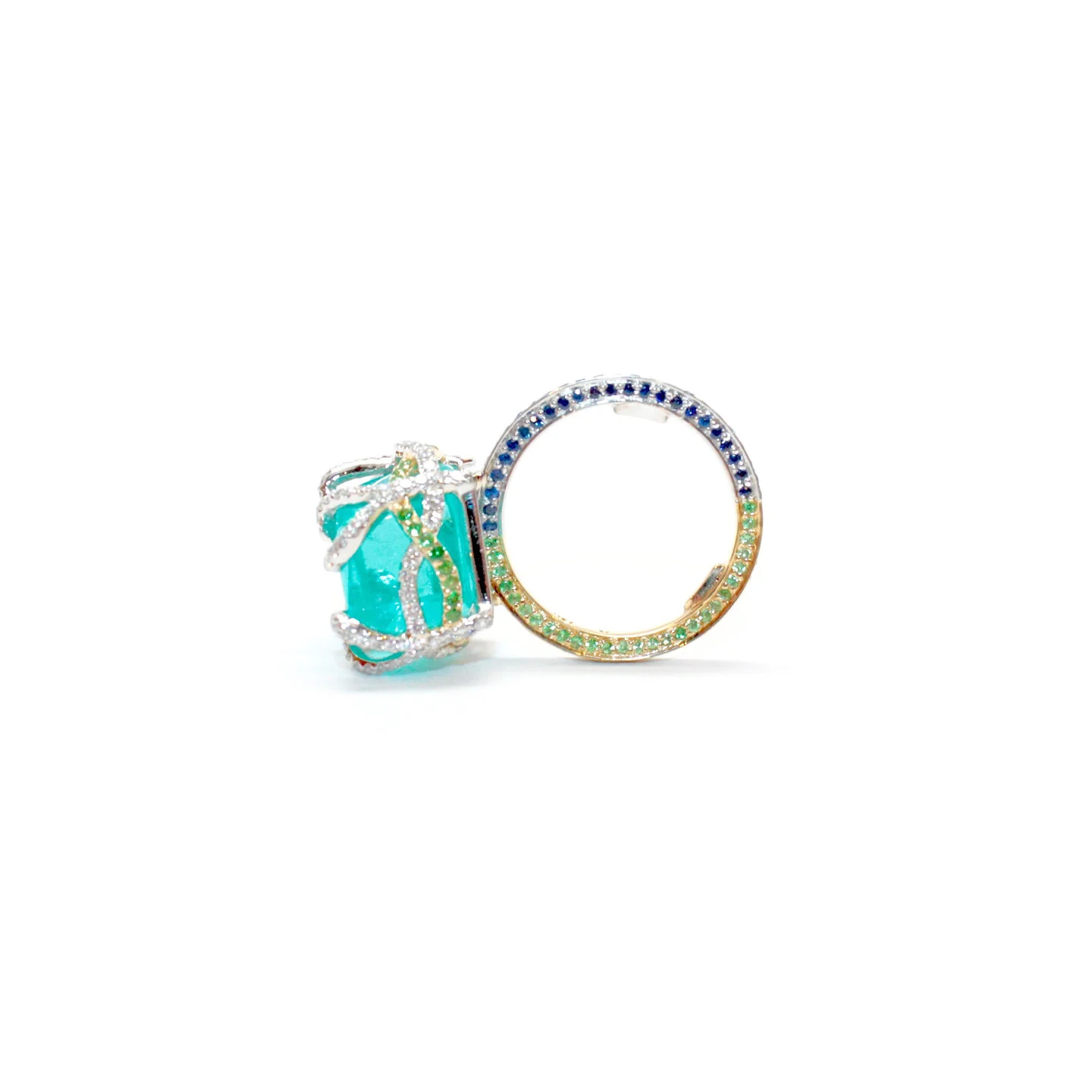   Paraiba Tourmaline Cube Ring  