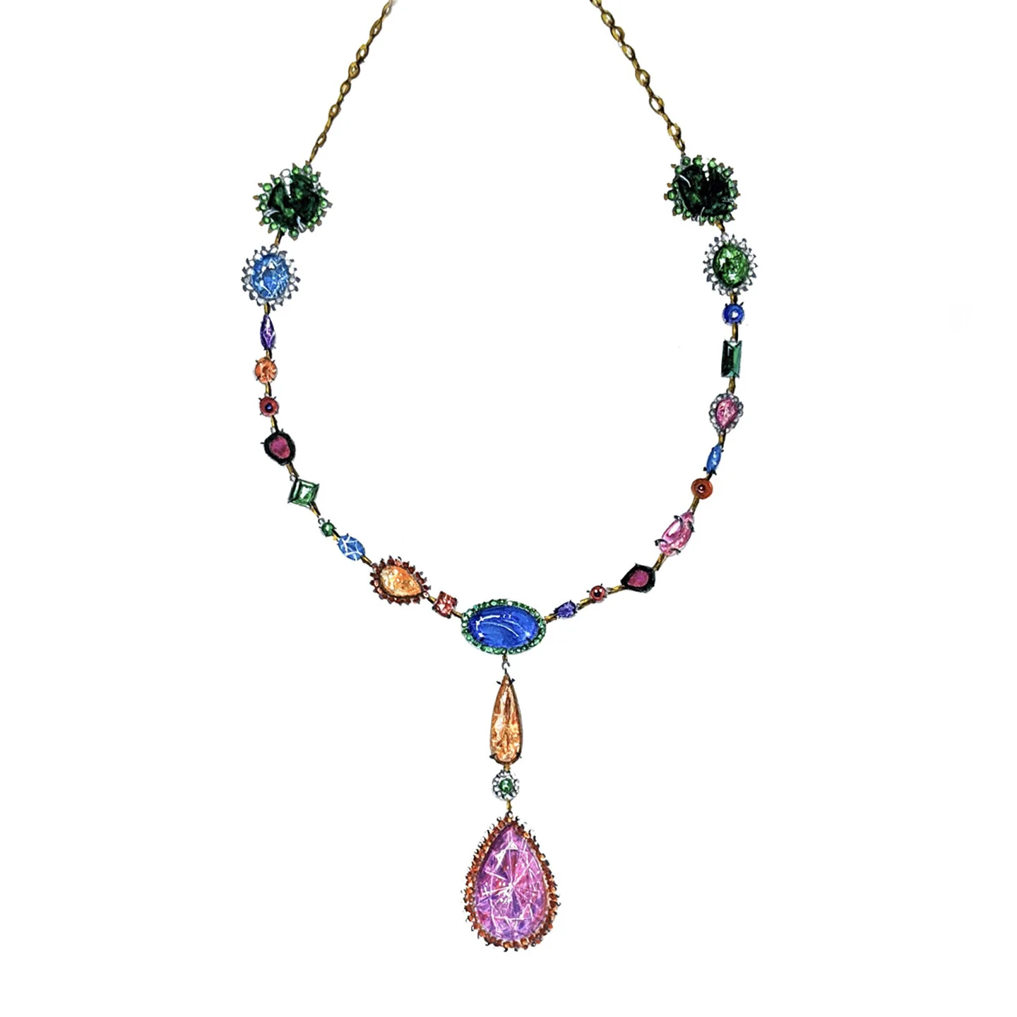   Kunzite Bessy Necklace Painting  