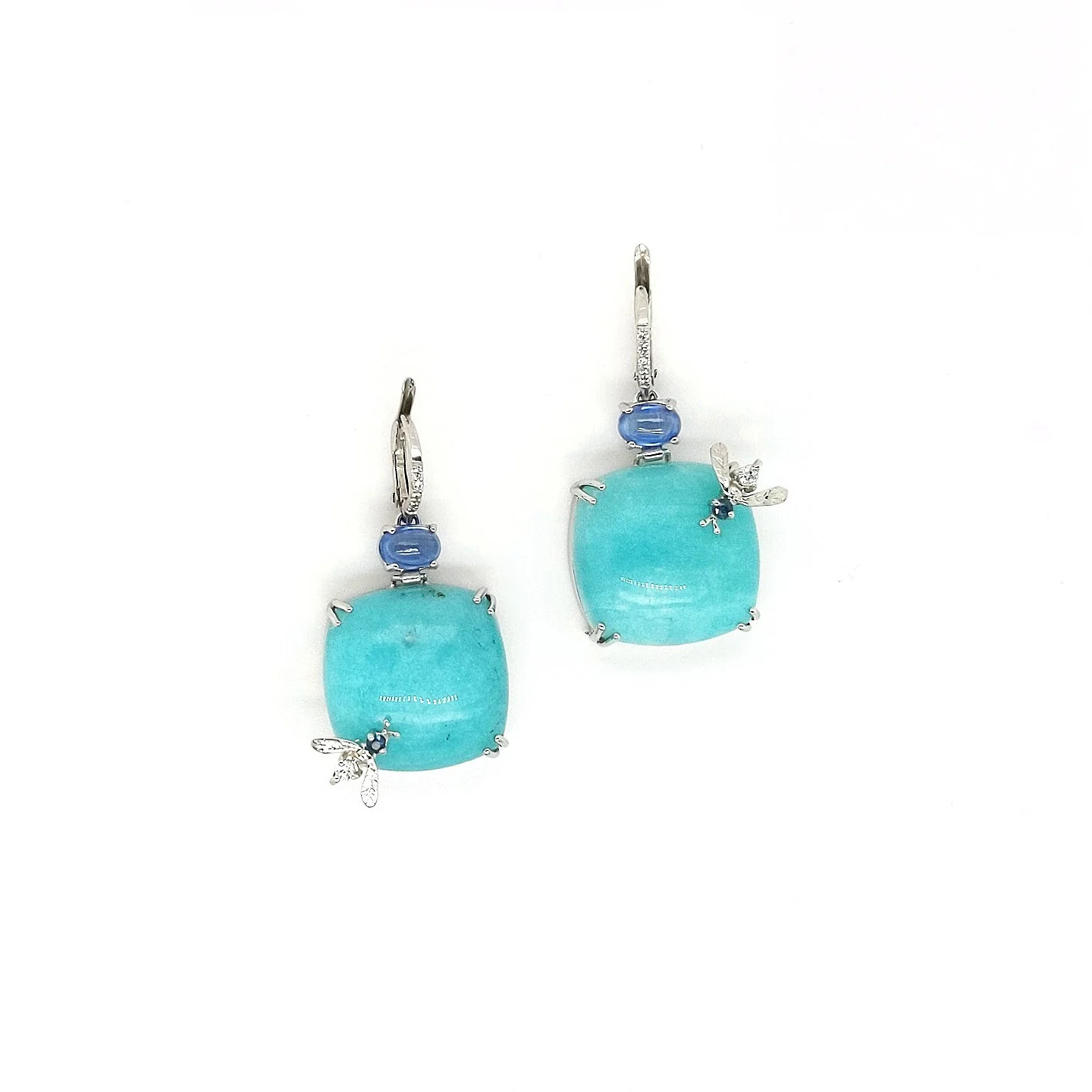 Amazonite Kyanite Bee Earrings