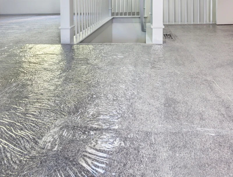 Plastic protecting floors during a move