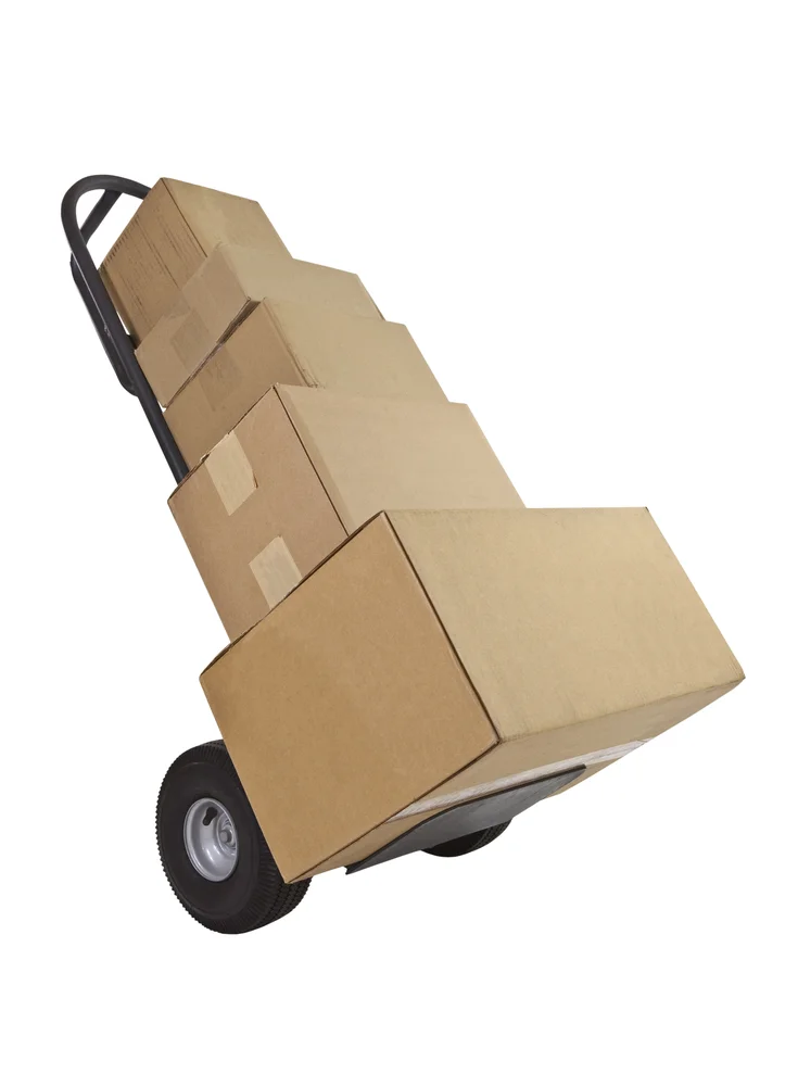 a moving dolly carrying boxes