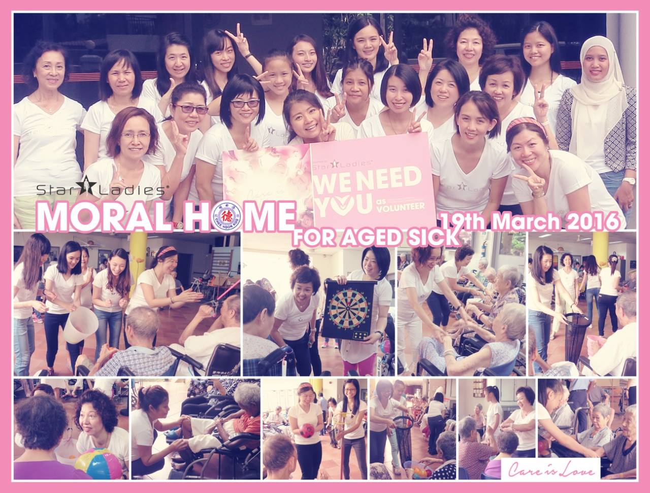 CARE IS LOVE @ MORAL HOME FOR THE AGED SICK | StarLadies Volunteers made our first voluntary visit here for the elderly! Moral Home for the aged sick is a center providing shelter and nursing care to the elderly folks. Doing morning physio and playing games with them brings back memories we shared with our granny and grandpa. There might not be much we gave, but a warm smile from them warms our heart. We care, we love, we adore each and every elderly in Moral Home, till our next visit,stay healthy! 