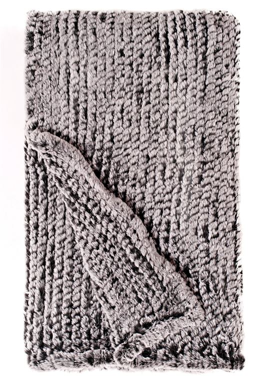 Black Knit Faux Fur Throw 60 x 72 Faux Fur Blankets - Donna Salyers Fabulous-Furs.png