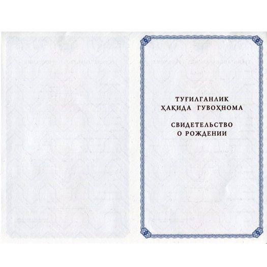 СВИДЕТЕЛЬСТВО О РОЖДЕНИИ (УЗБЕКИСТАН, 1993 — 1997 ГГ.) обложка.png