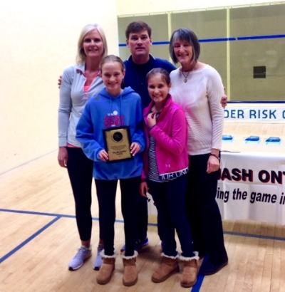 The McCarthy family with Squash Ontario President Janice Lardner.