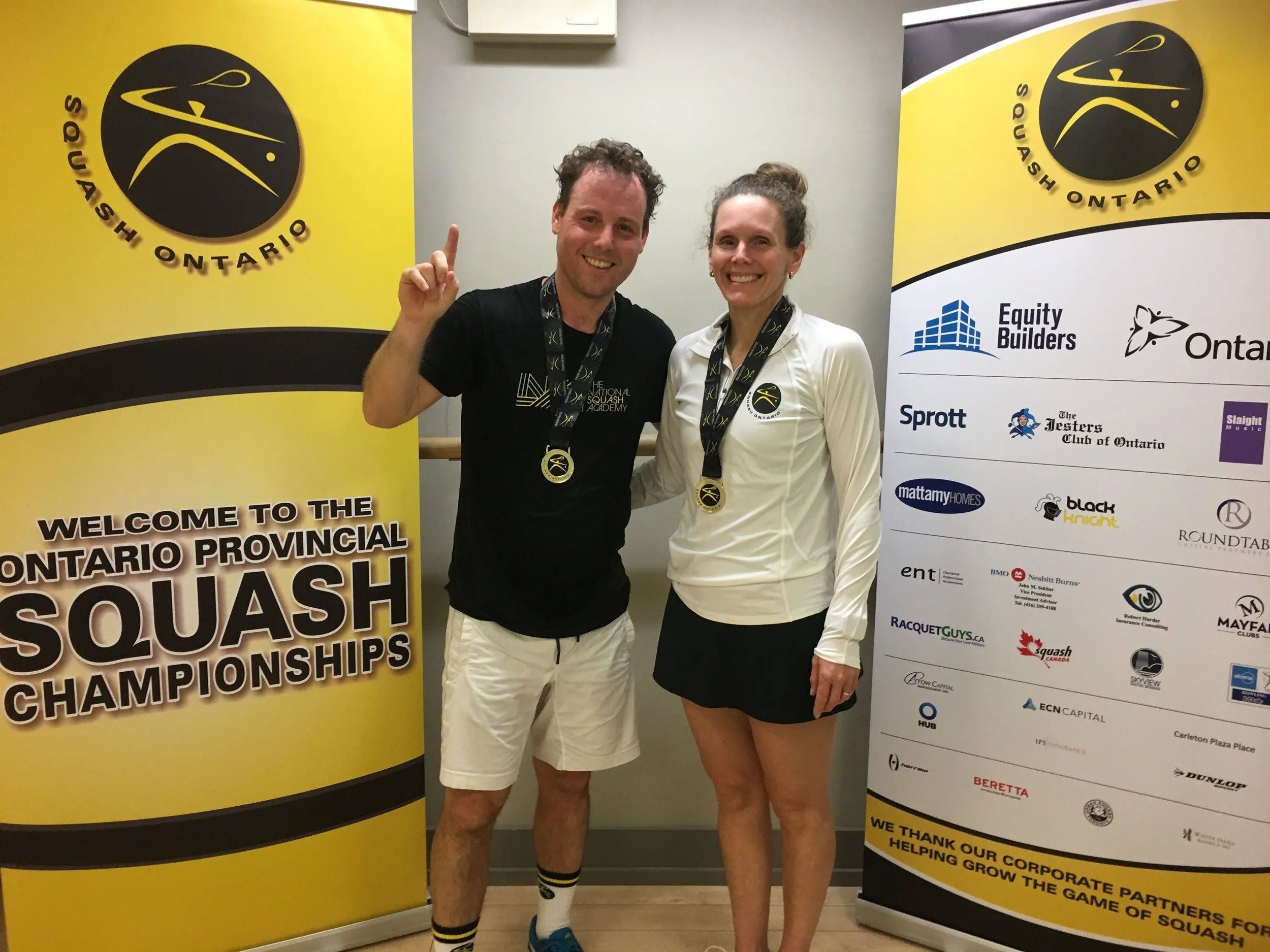 Seanna Keating, Women's Open Champion with Squash Ontario's Jamie Nicholls