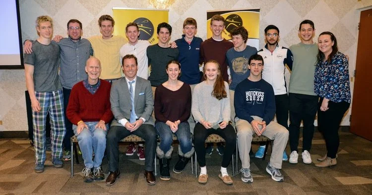 Rob Brooks and recipients are pictured here: Rob Brooks (bottom left), Catherine Giachino (bottom middle), Elliott Hunt (5th from the left). 