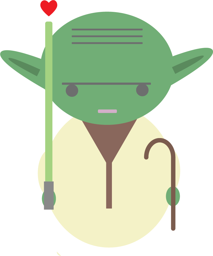 Personal Project: A Valentine's Day Yoda (in honor of the release of "The Last Jedi"&nbsp;|| Adobe Illustrator