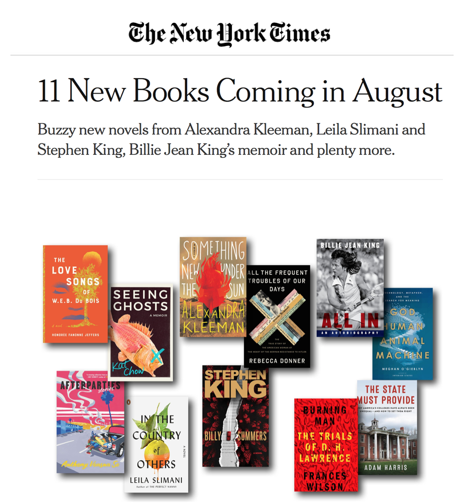 THE NEW YORK TIMES: August 2021 Book Roundup