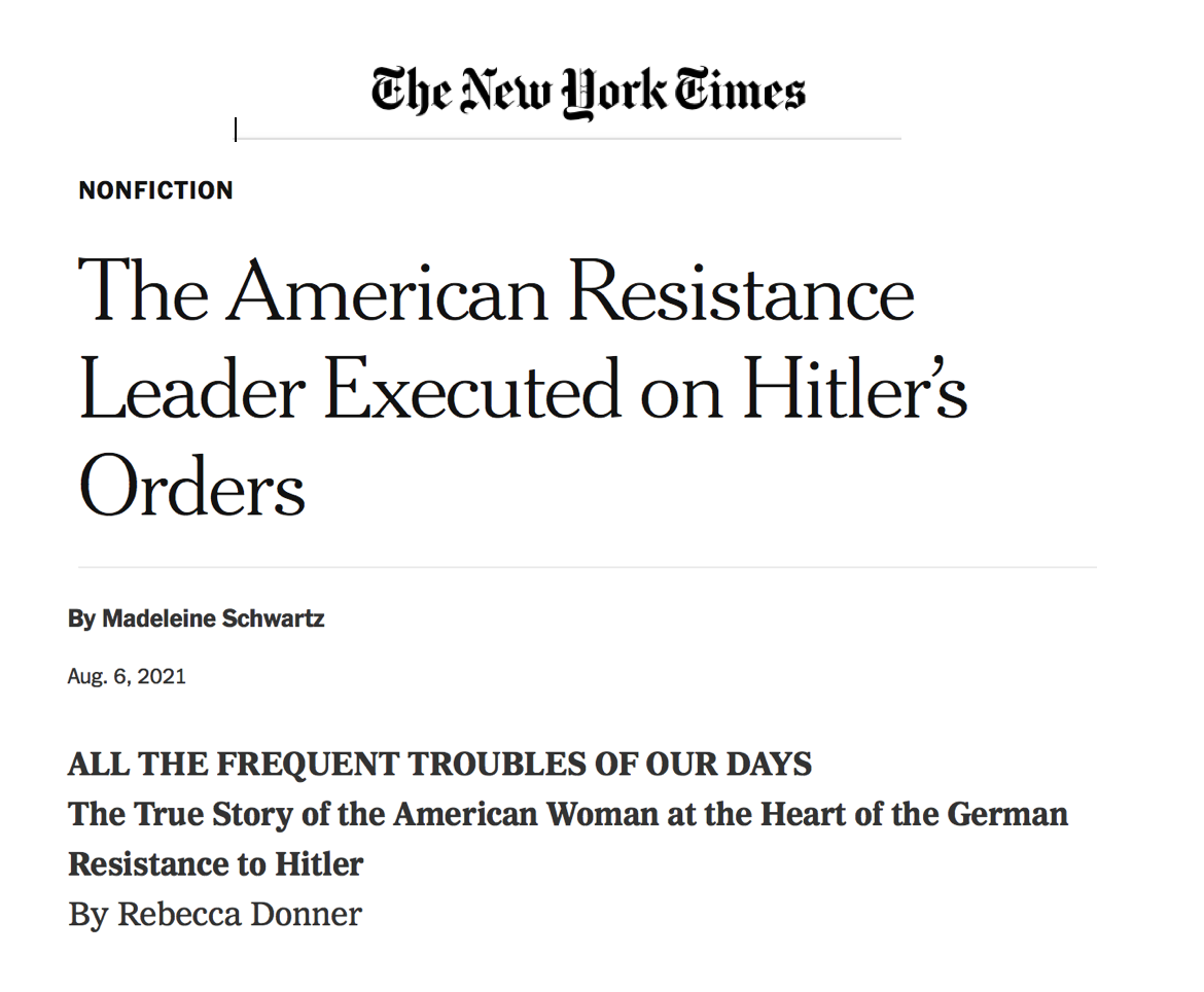 THE NEW YORK TIMES SUNDAY BOOK REVIEW: Review by Madeleine Schwartz