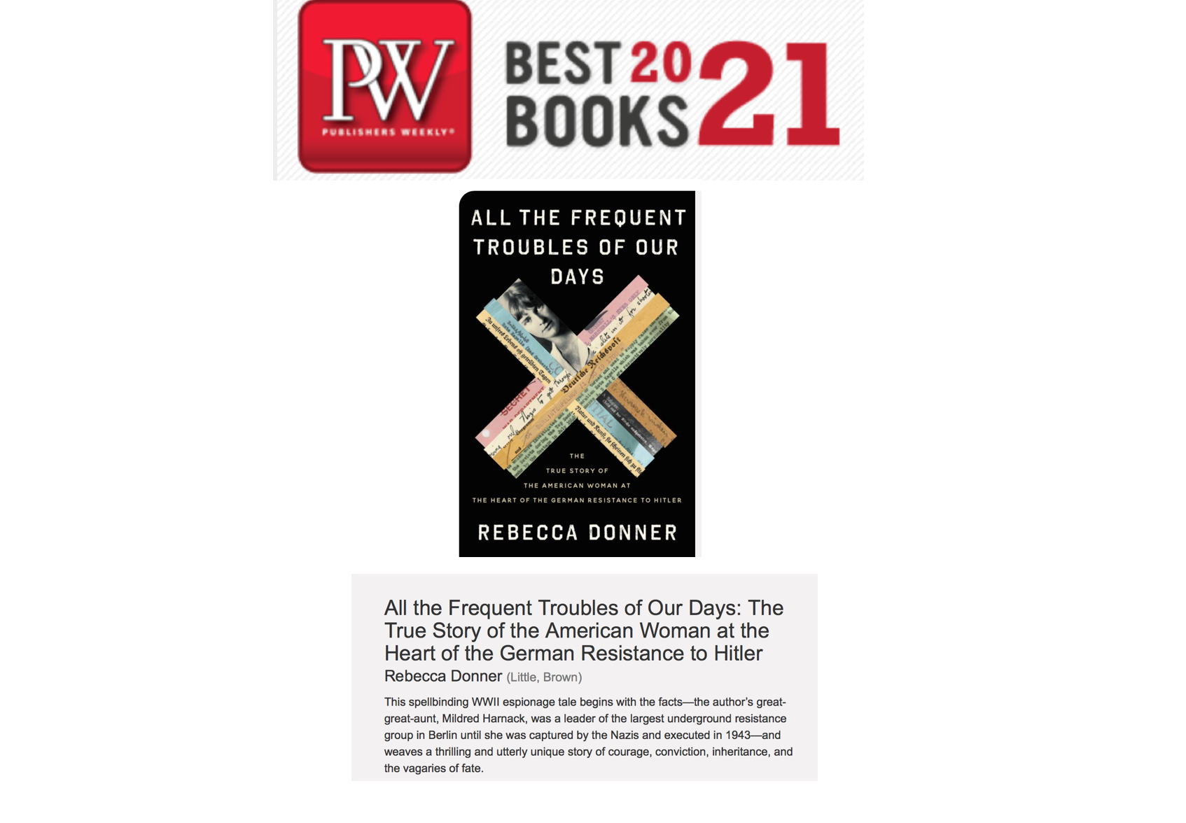 PUBLISHERS WEEKLY TOP 10 BOOK OF 2021