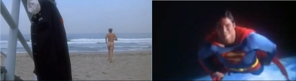 Fig. 3 The ending of Hal Ashby’s Coming Home (United Artists, 1978)(left), the war hero in shame, and Richard Donner’s Superman (Warner Brothers, 1978)(right), the triumph hero directly addressing the spectator.
