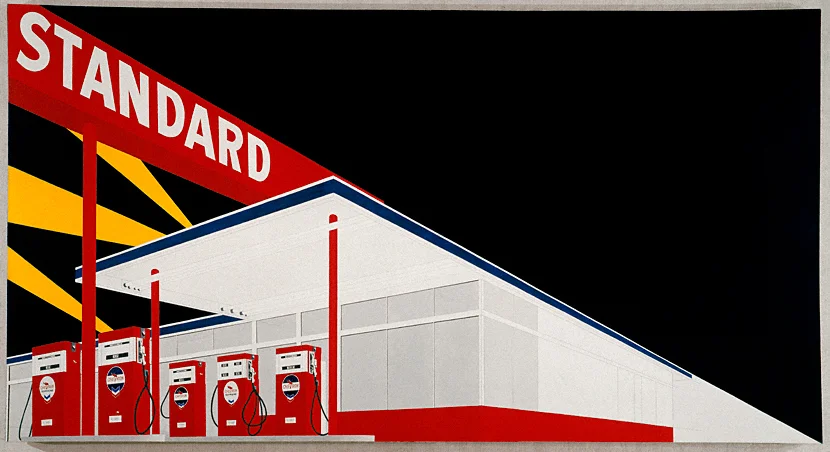 Standard Station, Amarillo Texas (Ed Ruscha, 1963) — Featured in Ruscha’s photobook Twentysix Gasoline Stations (1963) and included in his second solo exhibition at the Ferus Gallery in 1964.