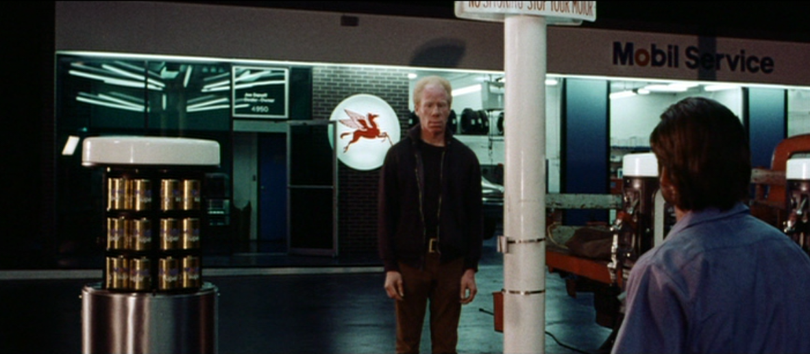“ Two dollars. No knock!” — The Albino Trucker (Bennie Robinson) in Messiah of Evil (Huyck and Katz, Bedford Entertainment, 1973).