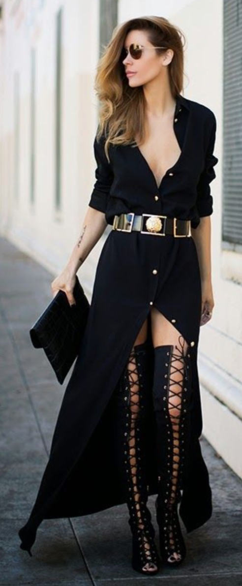 detail-boho-style-type-black-maxi-dress-shirt-wide-belt-gladiator-heels-overtheknee.jpg