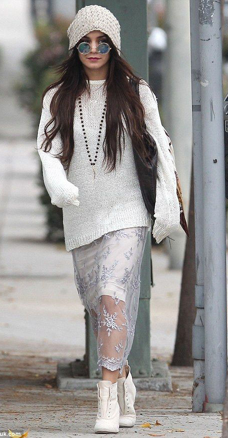 white-dress-tank-sheer-lace-white-sweater-slouchy-layer-necklace-beanie-sun-white-shoe-booties-mono-vanessahudgens-fall-winter-brun-lunch.jpg
