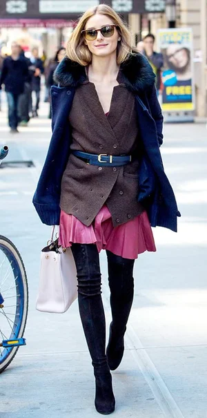 olivia palermo burgundy dress HOW TO WEAR A BELT LIKE OLIVIA PALERMO