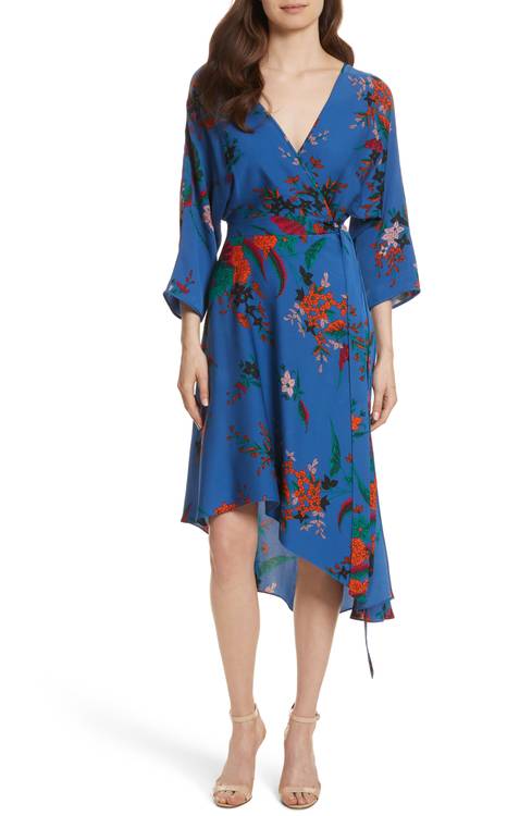 Silk Asymmetrical Wrap Dress