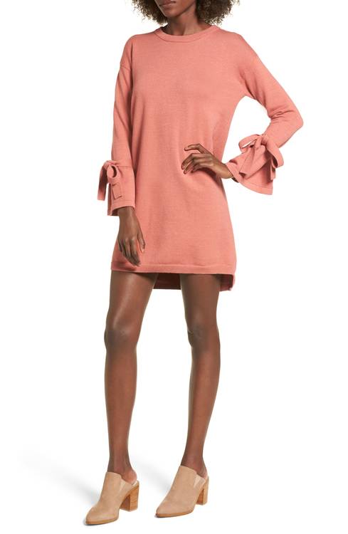 Tie Sleeve Sweater Dress
