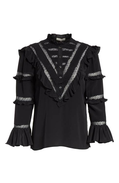 Ruffled Silk Top