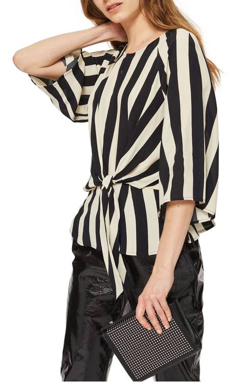 Humbug Stripe Slouch Knot Blouse