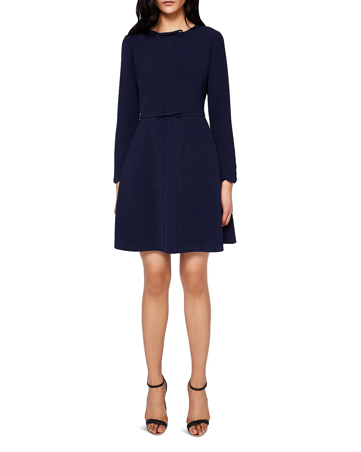 Preenna Scalloped Bow-Detail Dress