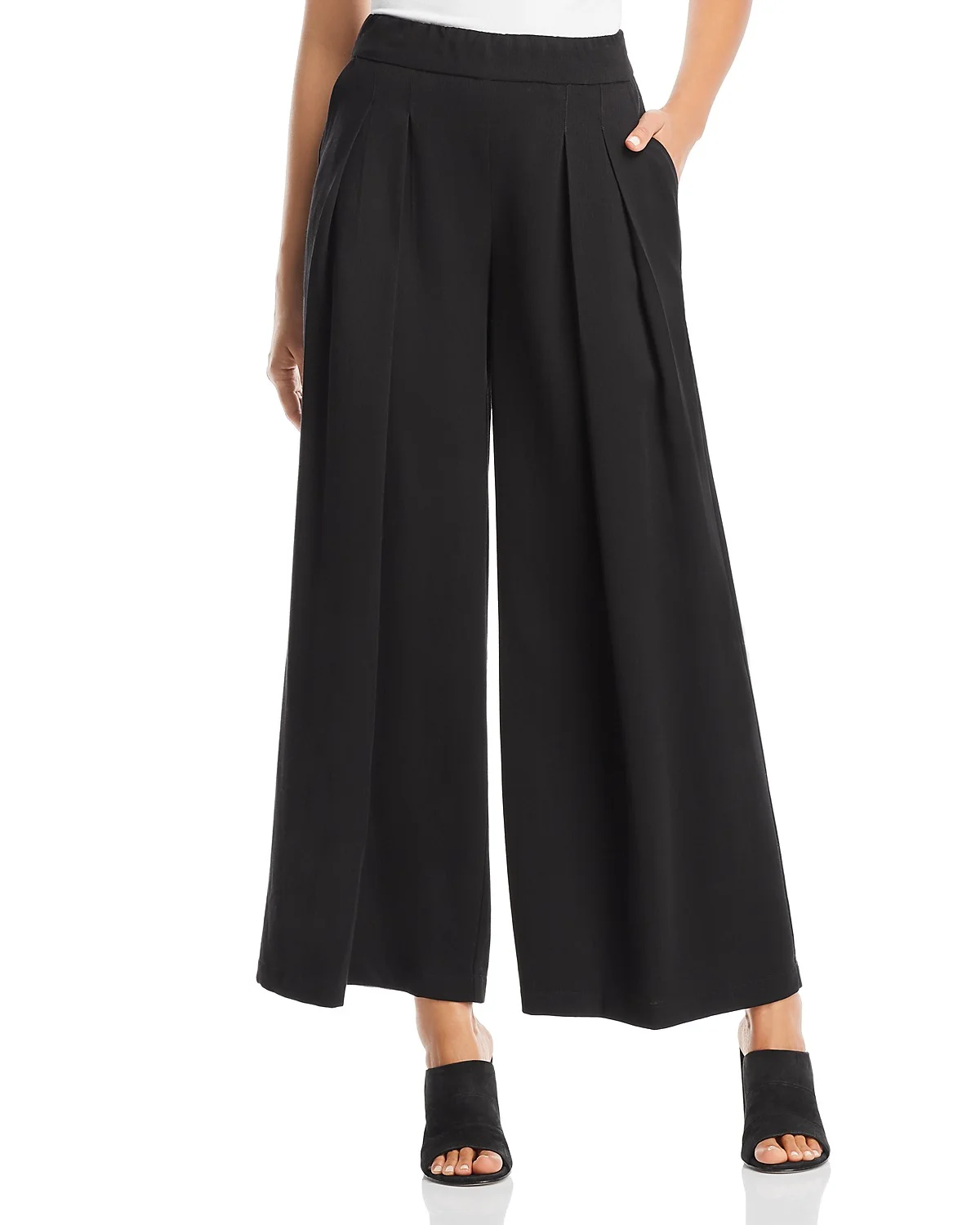 Pleated Wide-Leg Pants