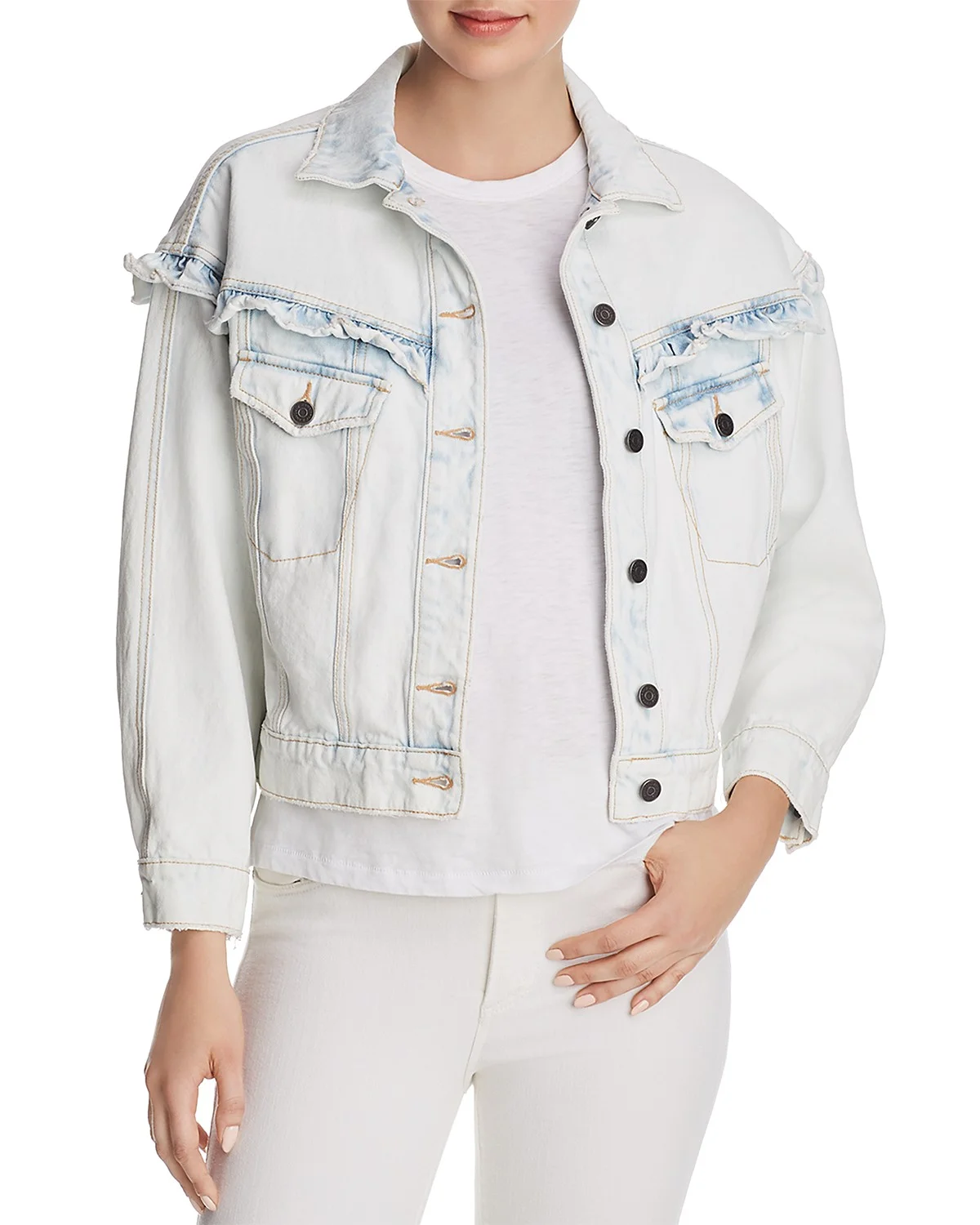 Rosila Ruffle-Trimmed Denim Jacket