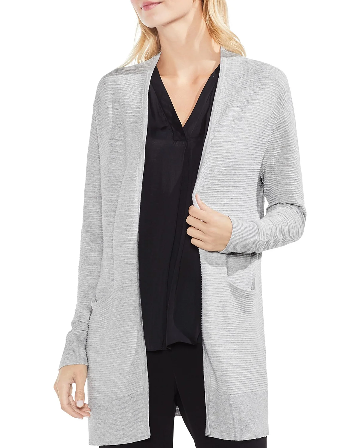 Ribbed Open Cardigan