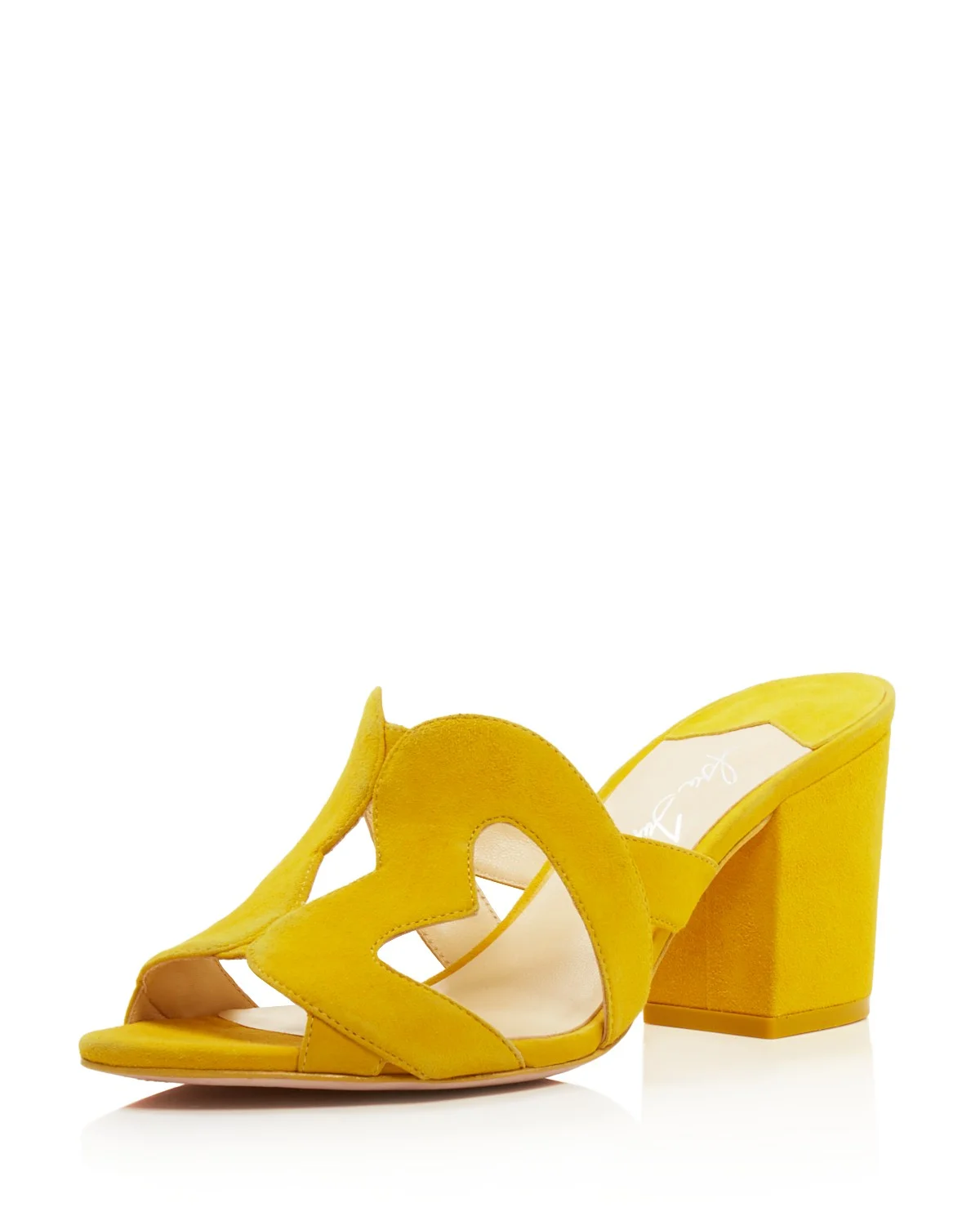 Amor Suede Heart Cutout Slide Sandals