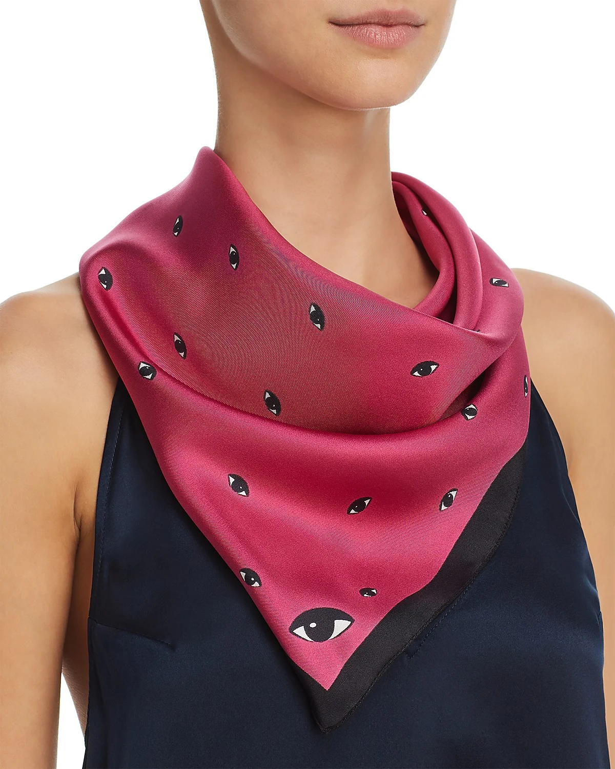 Bi-color Eyes Bandana Silk Scarf