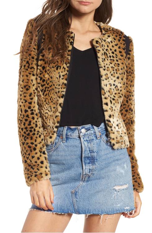 Faux Fur Leopard Jacket