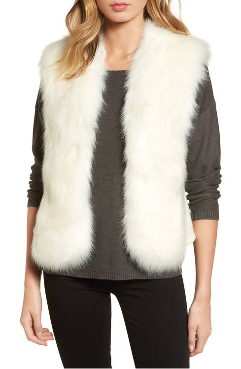 Faux Fur Knit Vest