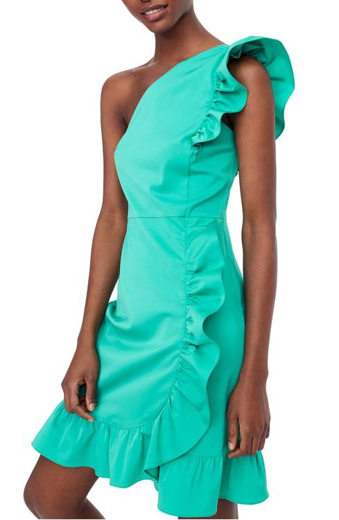 J.Crew Yass One-Shoulder Ruffle Dress