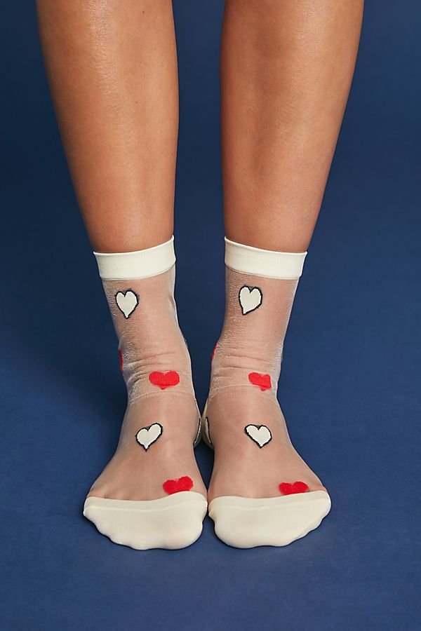 Heartfelt Sheer Crew Socks