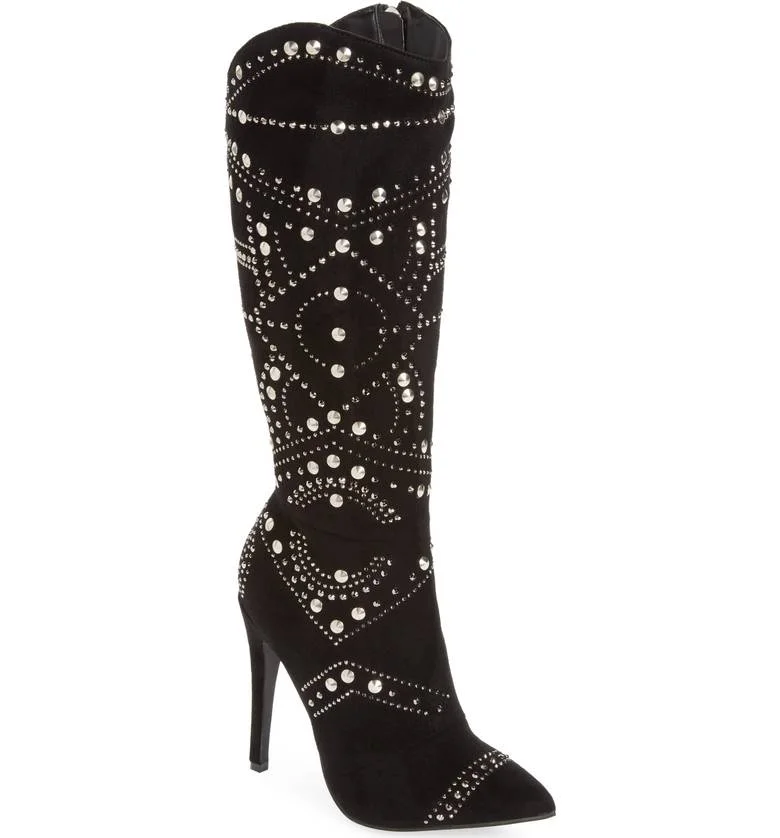 Lucky Studded Knee High Boot