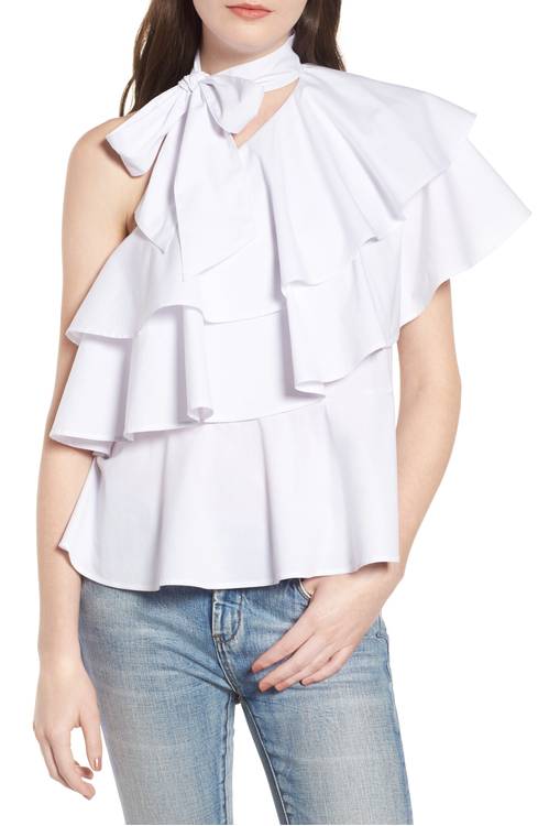 One-Shoulder Ruffle Top
