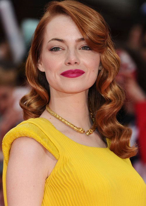hair-emmastone-makeup-hairr-yellow-dress-necklace-rose-lips-wavy-old-hollywood-sidepart.jpg