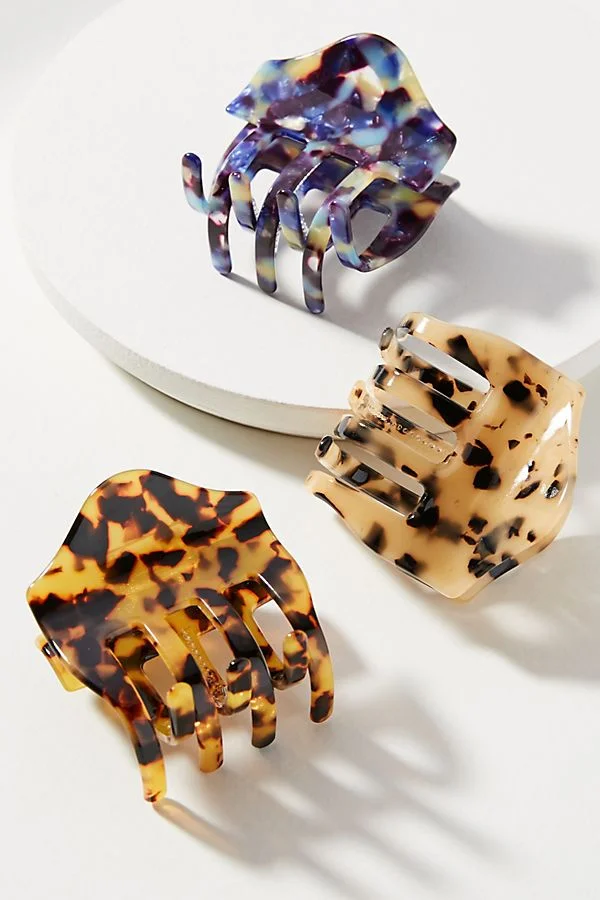 Scalloped Tortoise Hair Clip Set