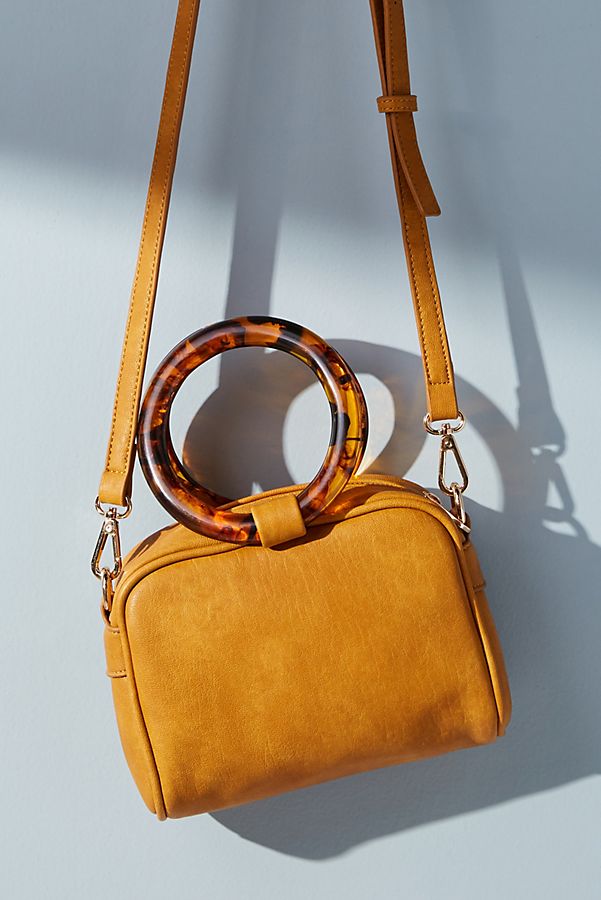 Lucite-Handled Mini Crossbody Bag