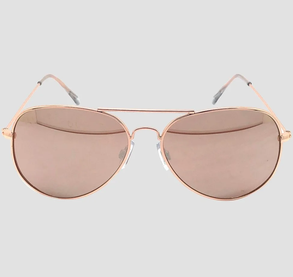 Aviator Sunglasses with Rose Gold Lenses