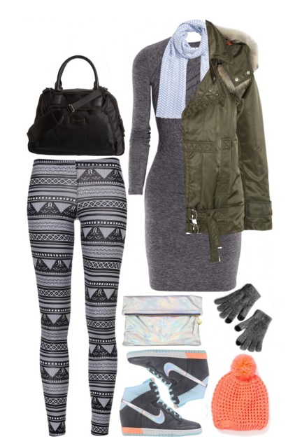 Gray Leggings Summer Outfits With
