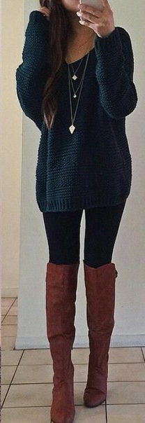 green sweater outfit