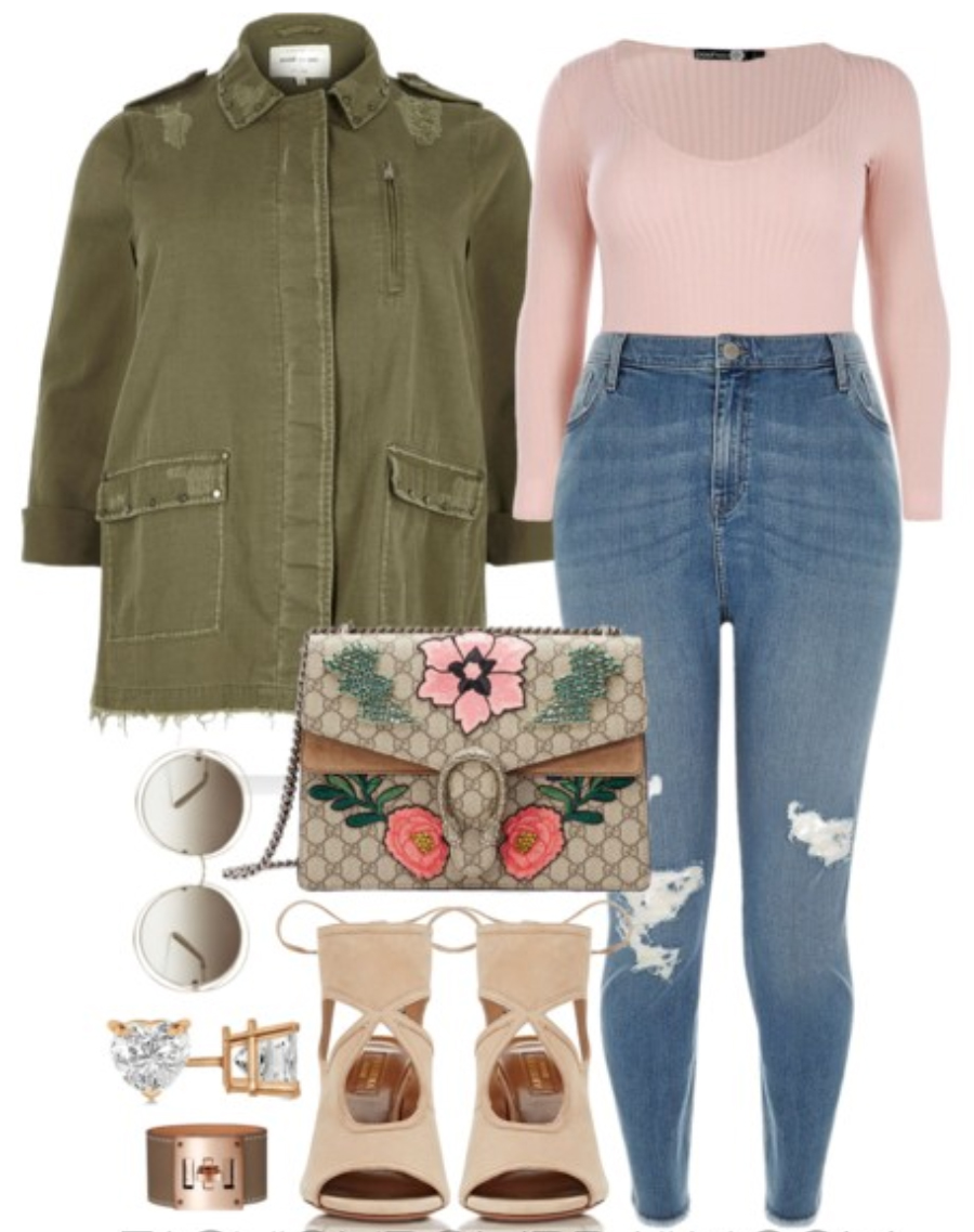 light pink and olive green outfits